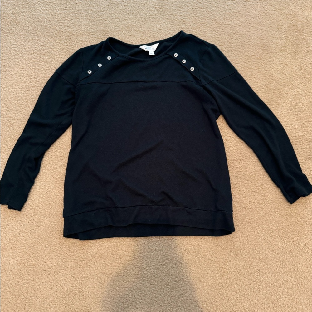 Dark green sweater with button detail
